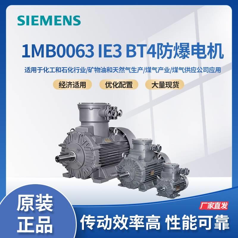 西门子防爆电机1MB0063-1BB2 4KW4极BT4高效IE3三相IP55交流卧式