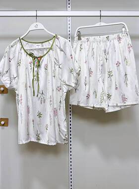 都市丽人睡衣女士新款凉感冰雪丝短袖短裤可外穿奢华家居服LHC2E2