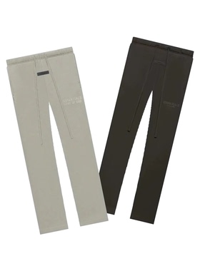 阿伦777 Fear of God Essentials 23SS字母logo加绒直筒束脚长裤