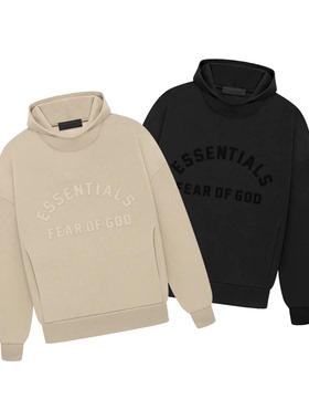 阿伦777 Fear of God FOG Essentials 23SS圆弧字母卫衣连帽衫男