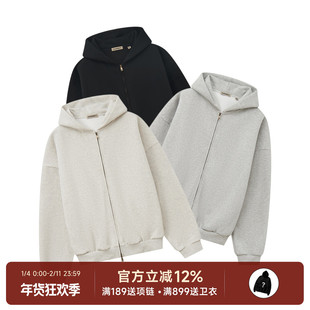 阿伦777 Innersect 25FW背后logo重磅400g拉链卫衣开衫连帽外套