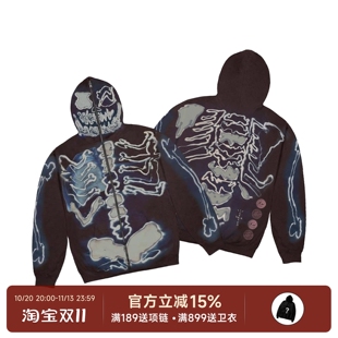 现货Travis Scott藤原浩联名Cactus Jack拉链卫衣连帽衫外套
