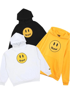 阿伦777 Drew House Mascot Hoodie笑脸印花套头加绒卫衣连帽衫男