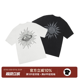 现货Stussy Look Beyond 25SS斯图西太阳logo水洗短袖T恤男女