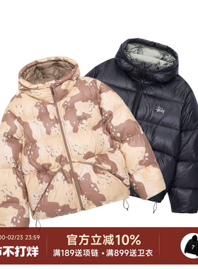 阿伦777 Stussy Down Parka Ripstop 24FW连帽拉链800蓬羽绒服男