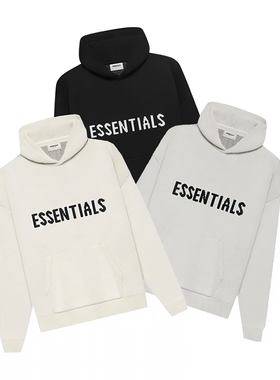 阿伦777 Fear of God Essentials 21SS纯色连帽套头针织毛衣帽衫