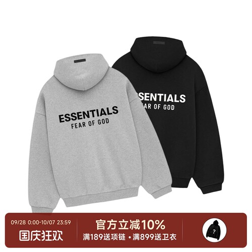 正品现货 Fear of God Essentials 24Fall Holiday加绒卫衣帽衫男