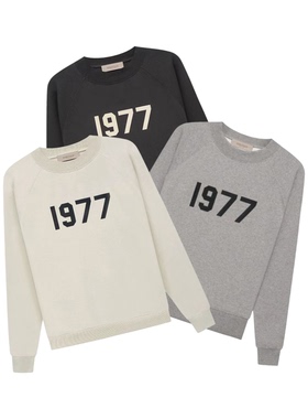 阿伦777 Fear of God Essentials 22SS 1977数字植绒套头加绒卫衣
