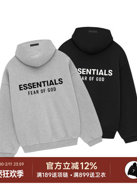 阿伦777 Fear of God Essentials 24Fall Holiday加绒卫衣帽衫男