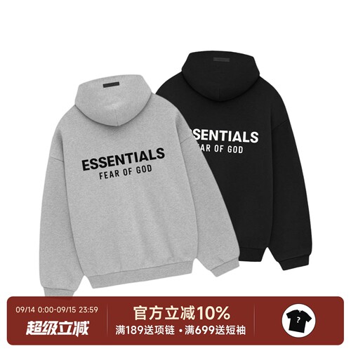 正品现货 Fear of God Essentials 24Fall Holiday加绒卫衣帽衫男