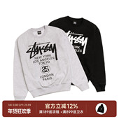 Stussy World Tour 阿伦777 Crew 25FW世界巡游印花加绒圆领卫衣