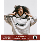 Essentials胸前字母Logo加绒卫衣连帽衫 阿伦777 God FOG Fear