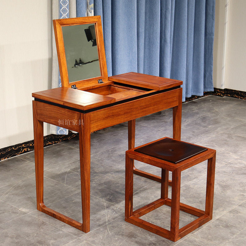 苏梨家具刺猬紫檀梳妆台花梨木阅梨梳妆凳中式卧室化妆台实木书桌