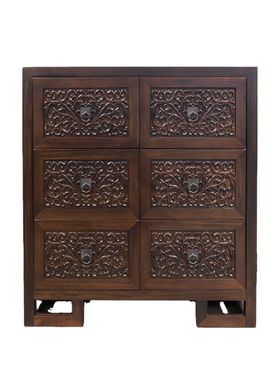 君和宋檀风实木黑檀6斗柜新中式家具爱里古夷苏木 餐边柜玄关隔断