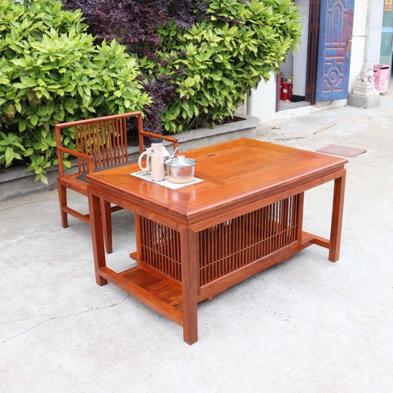 茶桌新中式大果紫檀刺猬紫檀实木