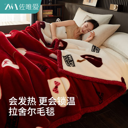 拉舍尔毛毯加厚冬季加绒毯子
