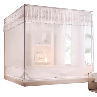 蚊帐家用2026新款免安装支架杆加粗加厚婴儿童防摔蒙古包全底床笠