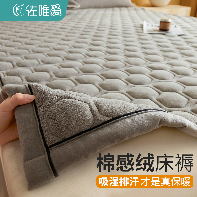 吸湿棉感绒床垫软垫冬季加厚保暖牛奶绒垫褥子家用卧室垫被褥铺底