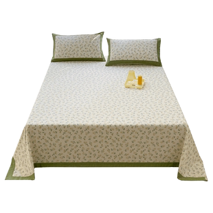 新款夏季厚老粗布床单单件纯棉100全棉麻布被单人三件套亚麻凉席