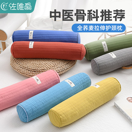 糖果枕头护颈椎助睡眠专用荞麦枕芯成人家用一对圆柱硬整头颈椎枕