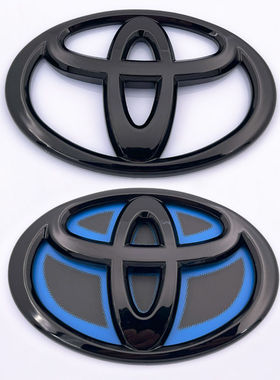 适用丰田汉兰达雷凌RAV4荣放混动动力车标凯美瑞卡罗拉黑色前后标