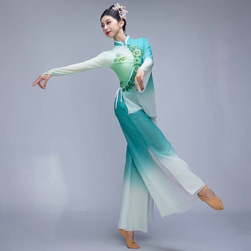 胶州秧歌服演出服女2025新款套装古典舞飘逸扇子舞民族伞舞广场舞