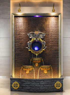 水幕墙屏风隔断大厅会所景观鱼池