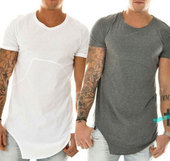 潮牌不规则中长款 shirt extended streetwear 纯棉短袖 T恤