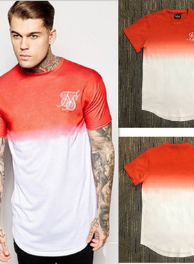 潮牌短袖T恤男潮流 夏季街头个性嘻哈吊染 Dip dye swag t-shirt