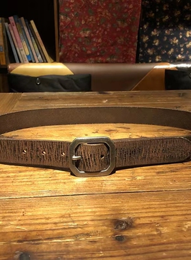 RRL新款皮带男潮真皮针扣 爆裂纹 复古简约 纯意大利牛皮带宽33mm