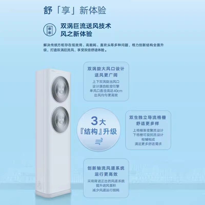 格力空调5匹柜机变频一级能效 RF12WPdF/NhA - N1JY01双出风口