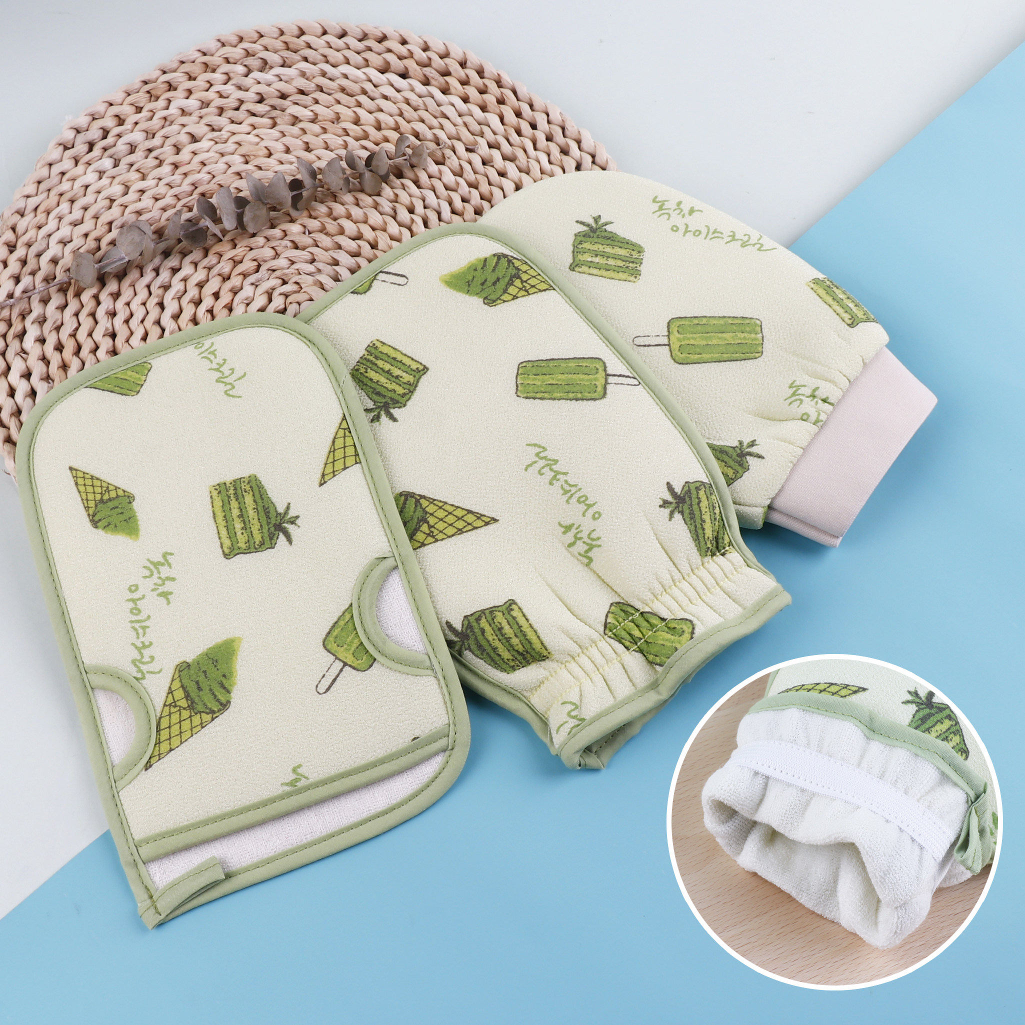 阿里郎双层冰淇淋澡巾洗澡巾强力搓泥搓背加厚成人沐浴擦手套神器