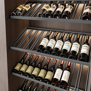 定制轻奢红酒架斜放悬挂酒柜收纳葡萄酒瓶架子金属展示置物架摆件