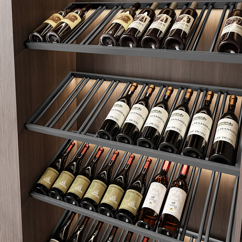 定制轻奢红酒架斜放悬挂酒柜收纳葡萄酒瓶架子金属展示置物架摆件