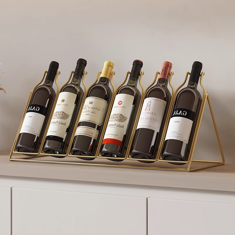 家用红酒架斜放摆件简约客厅酒柜酒吧桌面轻奢葡萄酒展示置物架子