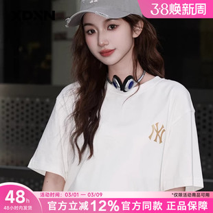 MLB 26春季CNY马年限定上衣男女印花宽松短袖圆领T恤TSQ02