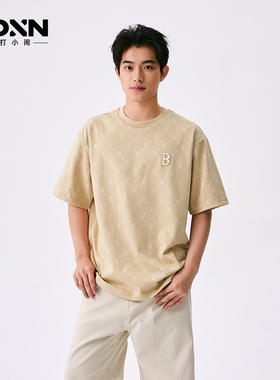 MLB 26春季官方张凌赫同款短袖男钻石老花宽松半袖透气女T恤TSM01