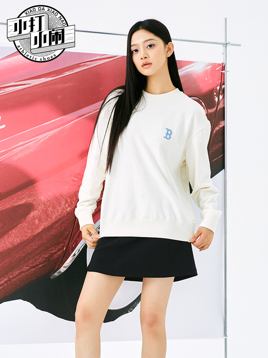 MLB 운동복 24 가을 신작 남성 스포츠 및 레저 다이아몬드 노안 커플 라운드 넥 풀오버 여성 긴팔 속옷