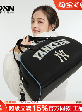 MLB手提包包女大容量包情侣黑白时尚休闲斜挎包大号旅行包BWM08