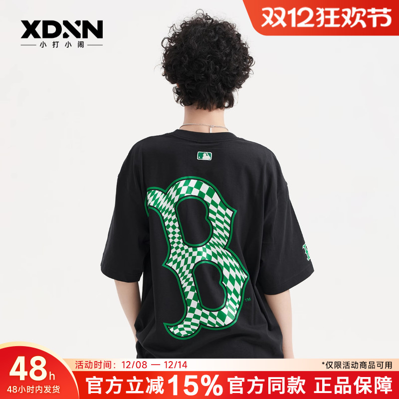 MLB印花新款短袖男宽松ny夏季