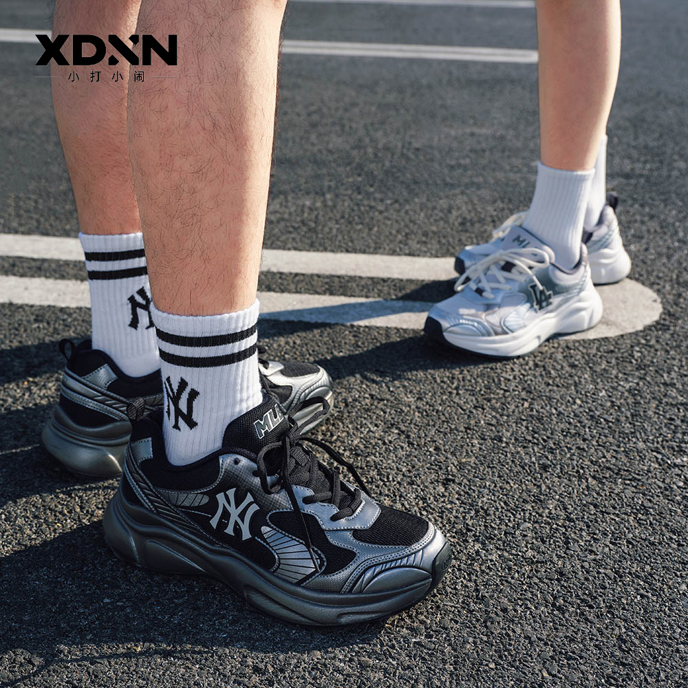 MLB 秋季跑步鞋男老爹鞋复古网面透气增高女流浪鞋3ARNA065N