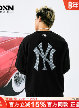 MLB秋季卫衣男宽松运动休闲时尚老花情侣圆领套头女长袖内搭MTM08