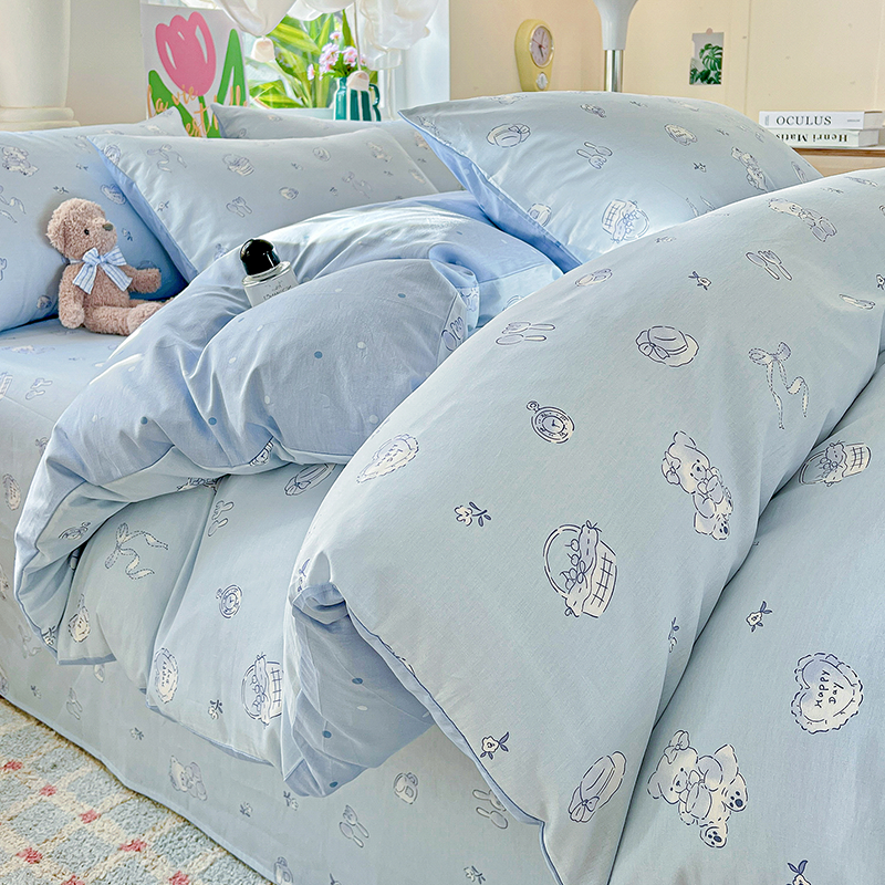 全棉印花四件套100纯棉四季通用