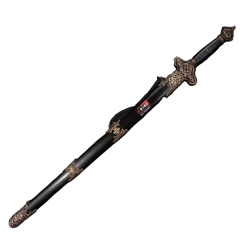龙泉神龙宝剑 珍珠鱼皮镂空牡丹剑 羽毛纹硬剑礼品宝剑收藏未开刃