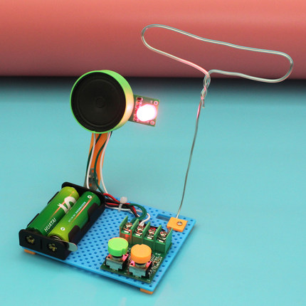 新款FM复古旋钮收音机 diy学生手工小制作材料stem调频无线电套件