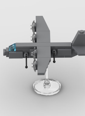 MOC积木AC-130攻击机空中炮艇儿童拼装武装飞船Air Gunship模型