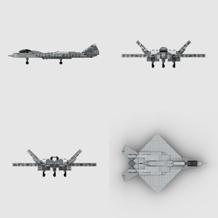 MOC积木美国YF-23灰色幽灵战斗机模型小颗粒拼装益智儿童玩具飞机