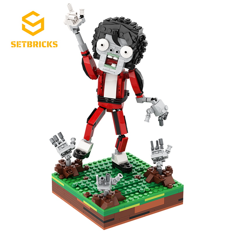 SETbricks植物大战僵尸舞王迈克尔小颗粒拼装积木益智玩具