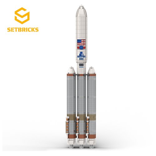 SETbricks航天1:110阿特拉斯5型运载火箭小颗粒拼装积木益智玩具