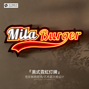 复古设计定做广告牌灯箱定制 广告发光字户外创意logo门头美式